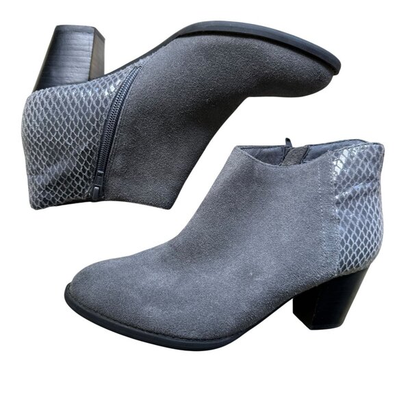 VIONIC Women's Upright Bromley Ankle Boots Suede Snake Print Leather, Gray, US6 - Picture 5 of 10